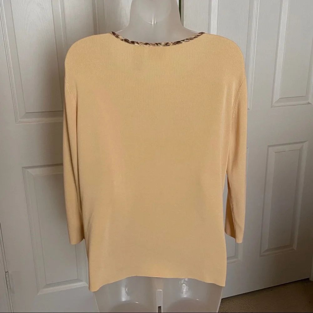 Villager A Liz Claiborne Co 1-Piece Sweater Beige Brown Sz Lrg - Picture 2 of 12